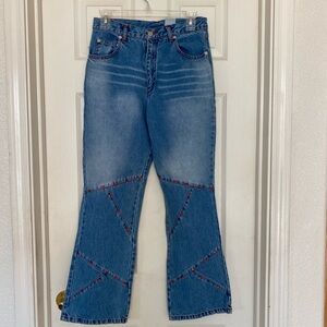 Retro Bejeweled Flare Leg Jeans